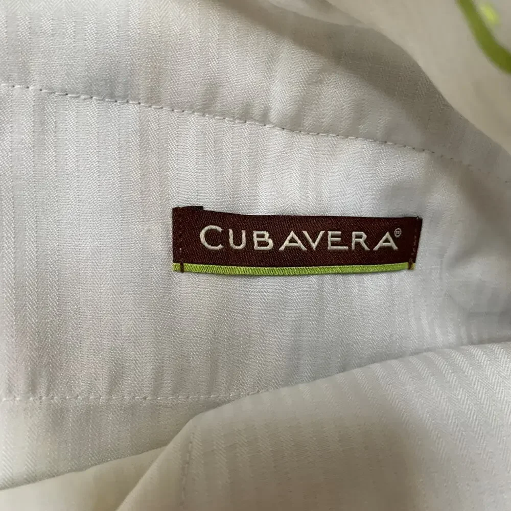 Cubavera Pants Mens 38 Ivory Linen Rayon Blend Herringbone Pleated Pocket Dress